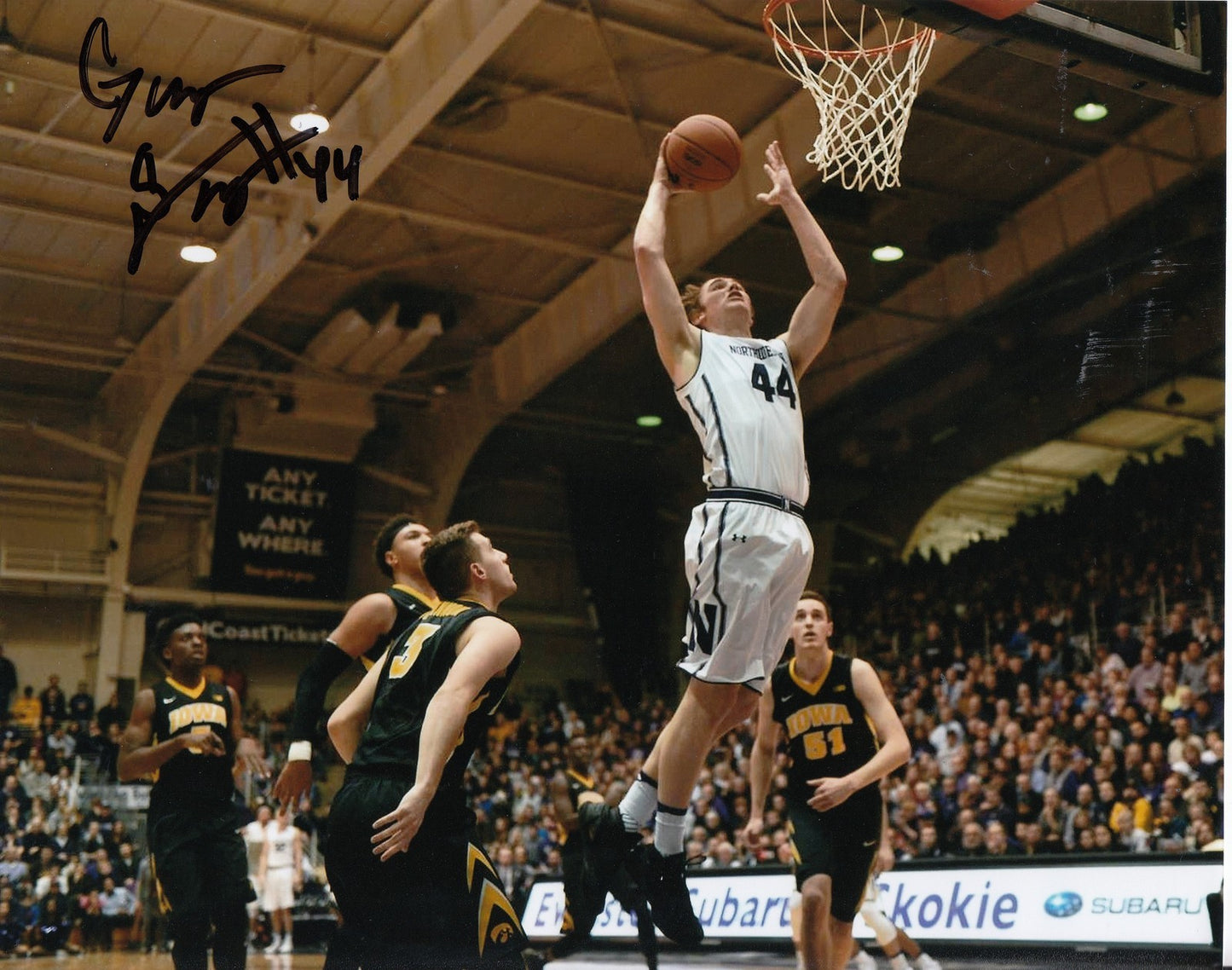 GAVIN SKELLY signed (NORTHWESTERN WILDCATS) BASKETBALL 8X10 photo W/COA #2