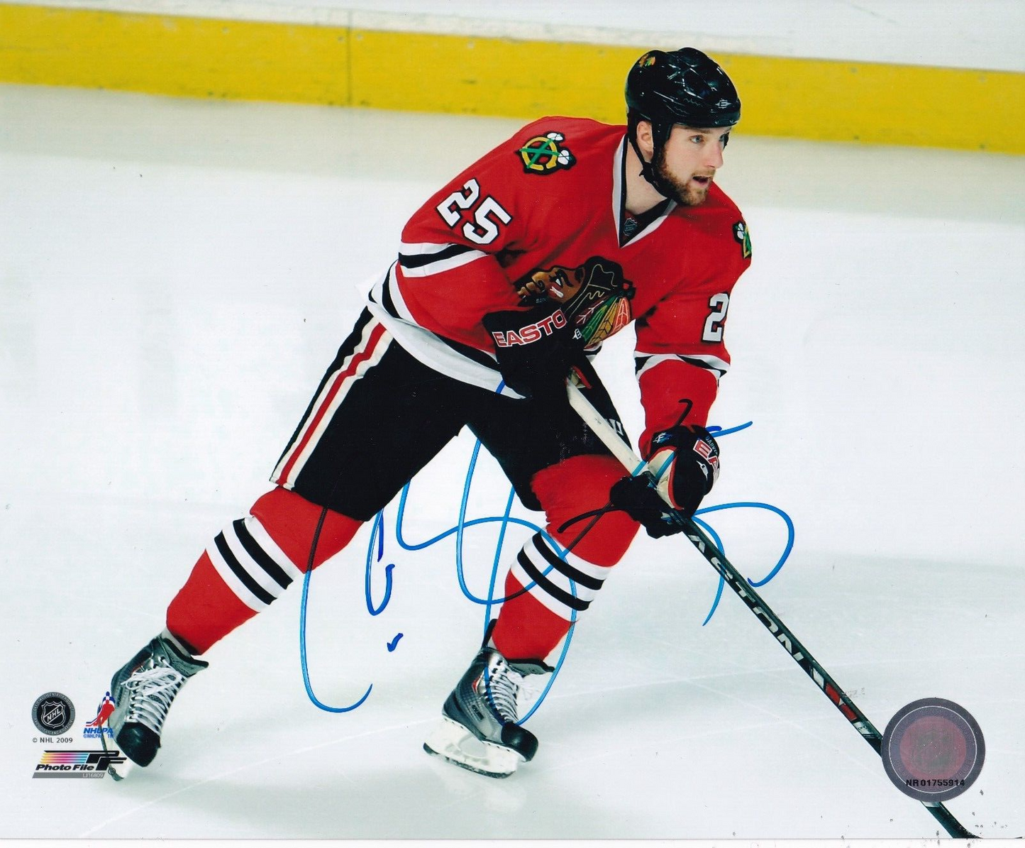 CAM BARKER signed (CHICAGO BLACKHAWKS) autographed HOCKEY 8X10 photo W/COA