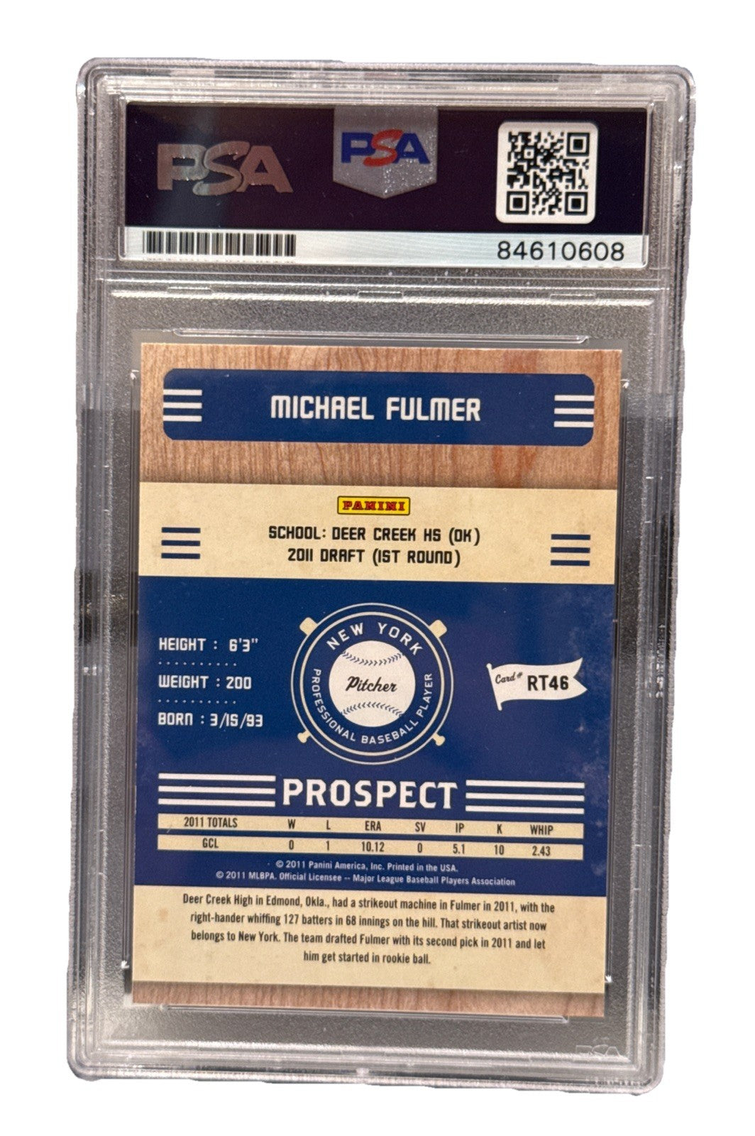 MICHAEL FULMER signed (Seattle Mariners) Topps 2011 Playoff Card PSA 84610608