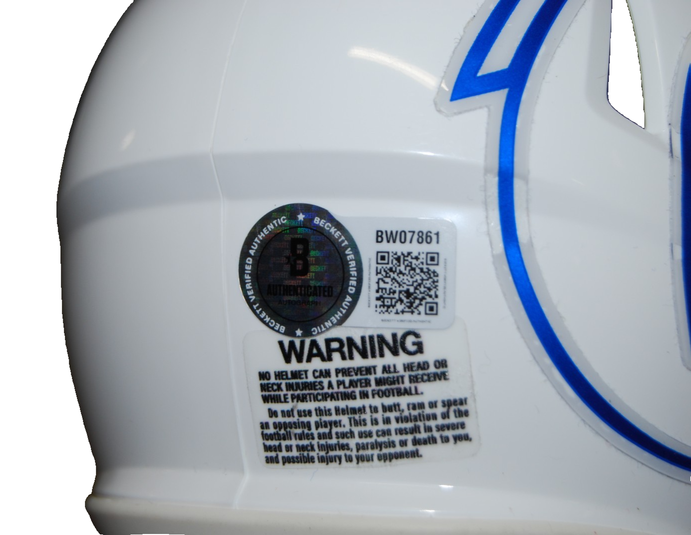 KELLEN MOORE signed (BOISE STATE BRONCOS) mini football helmet BECKETT BW07861