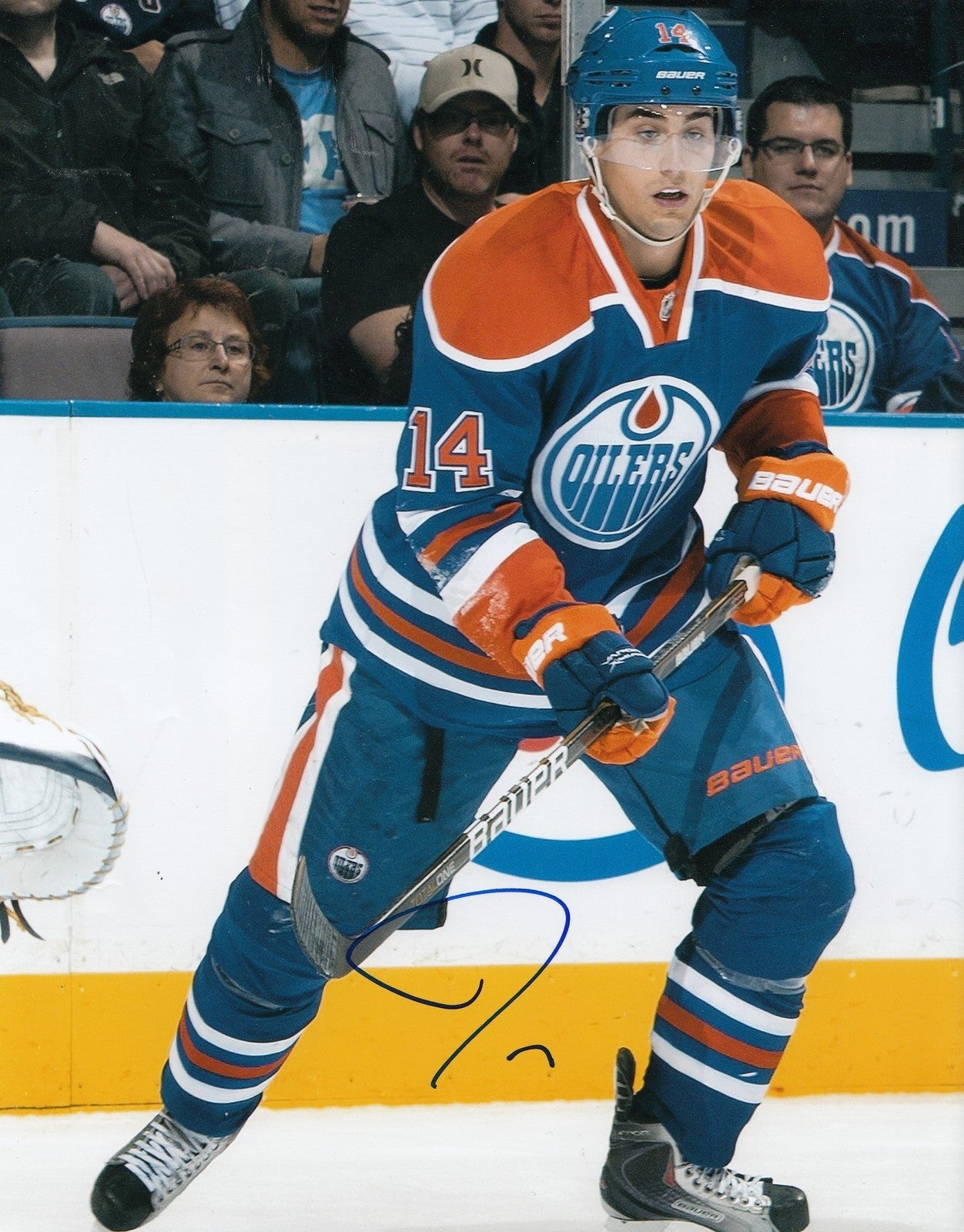 JORDAN EBERLE signed *EDMONTON OILERS* 8X10 photo HOCKEY (ISLANDERS) W/COA