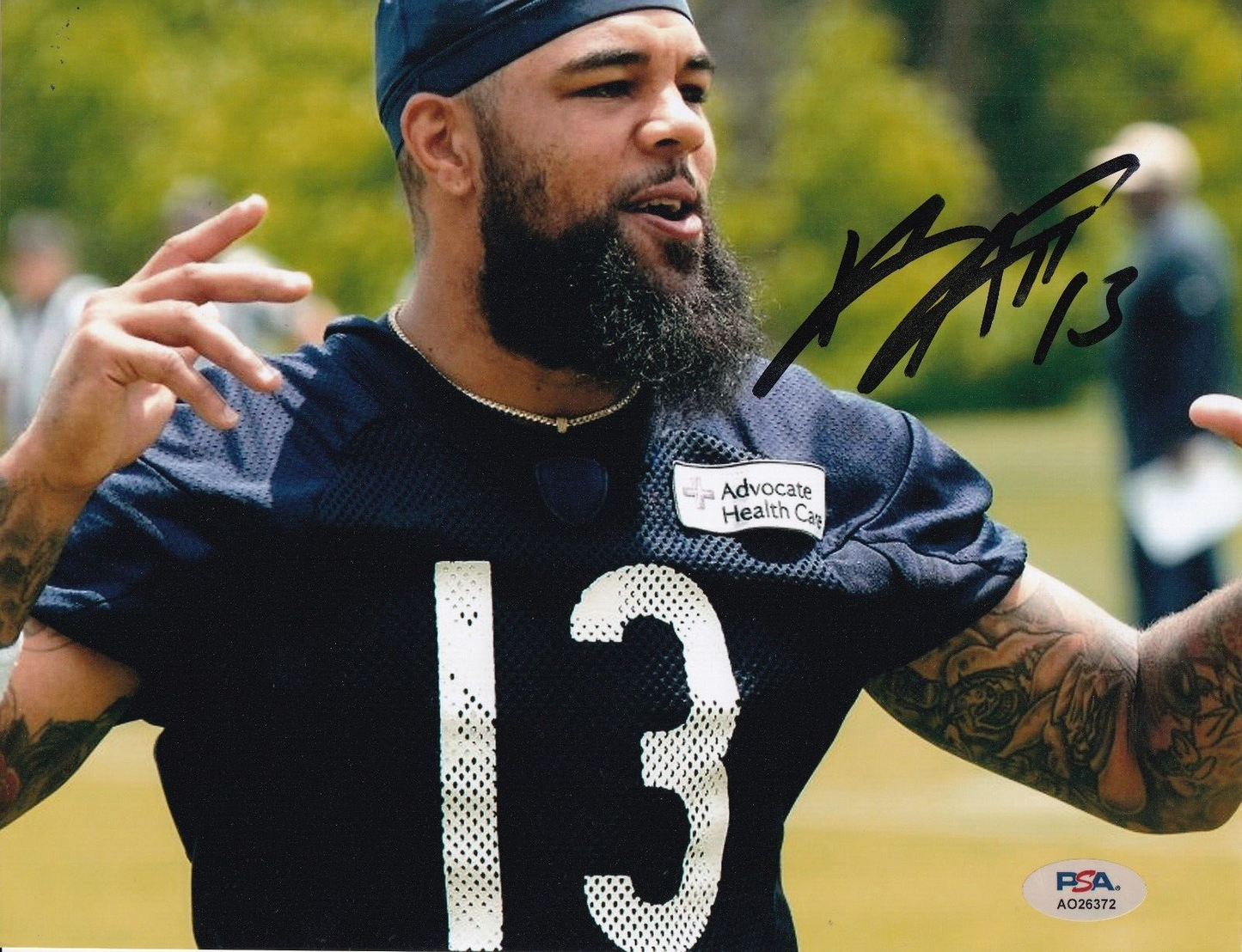 KEENAN ALLEN signed (CHICAGO BEARS) Football 8X10 photo PSA/DNA AO26372