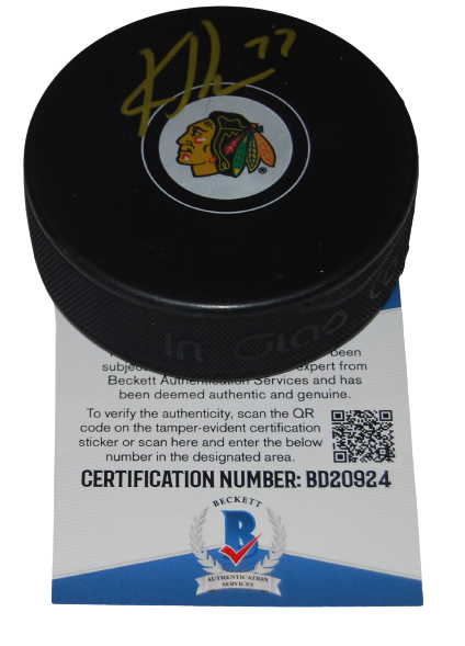 KIRBY DACH signed (CHICAGO BLACKHAWKS) Souvenir hockey puck BECKETT BAS BD20924