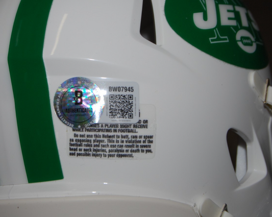 AARON GLENN signed (NEW YORK JETS) mini football helmet BECKETT BAS BW07945