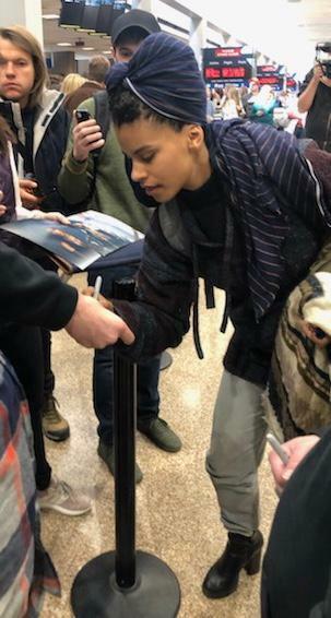 ZAZIE BEETZ signed (DEADPOOL) 8X10 *Domino* PROOF photo ACOA Authenticated #3
