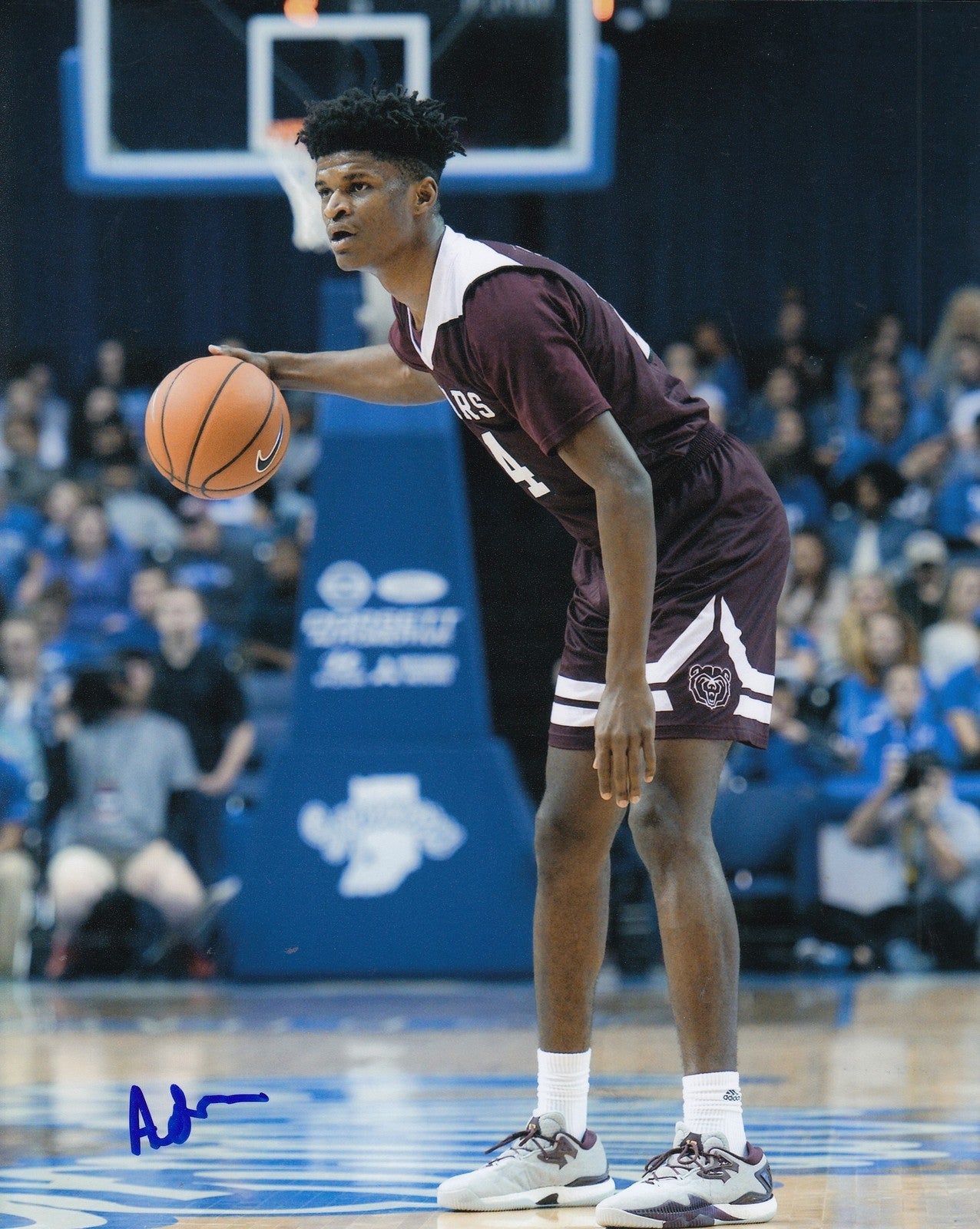 ALIZE JOHNSON signed (MISSOURI STATE BEARS) basketball 8X10 photo W/COA #5