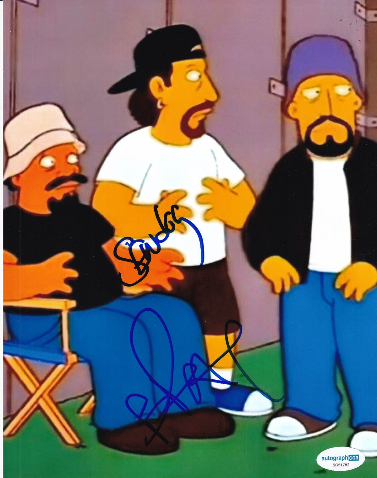 B-REAL and Sen Dog signed (CYPRESS HILL) Simpsons Music 8X10 photo ACOA SC51792
