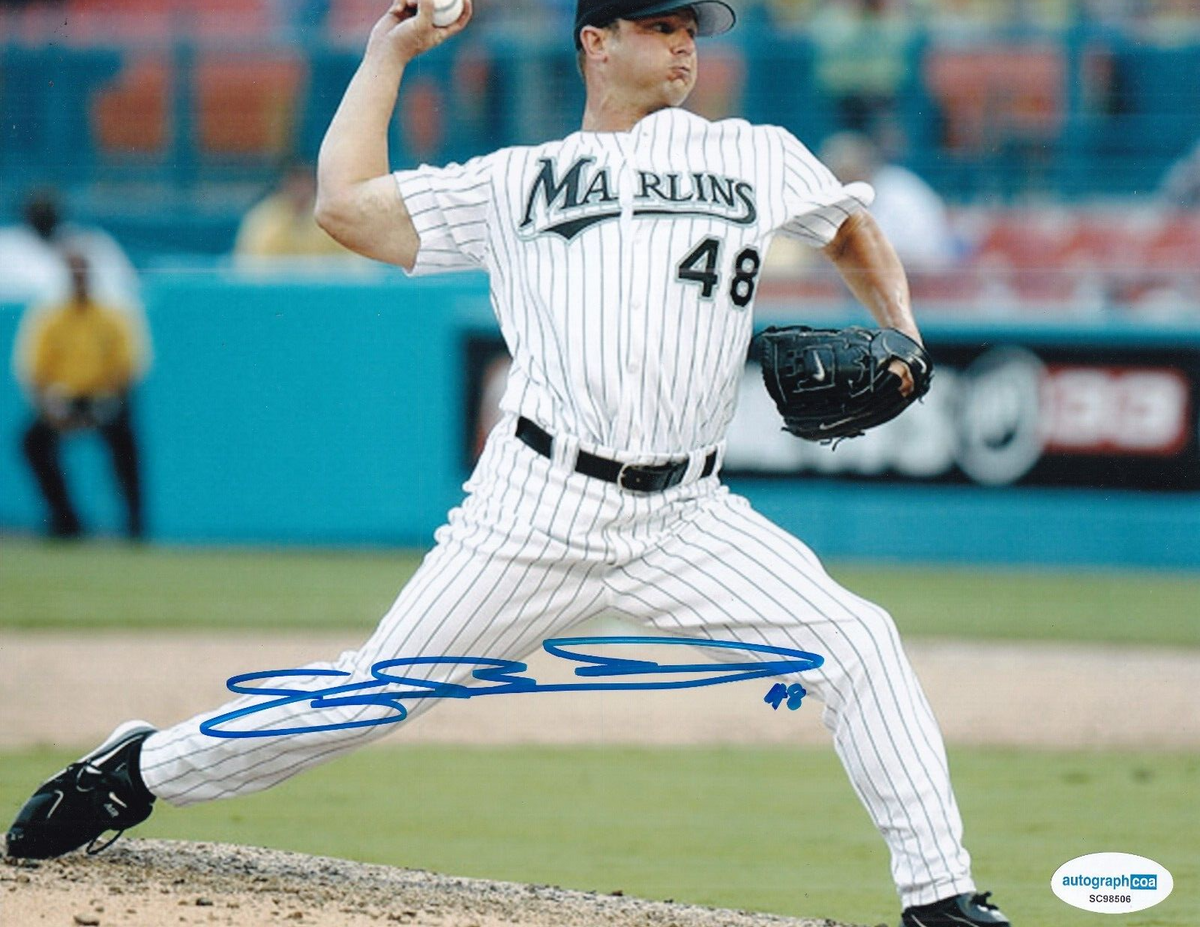 JOE BORWOSKI signed (FLORIDA MARLINS) baseball 8X10 photo ACOA SC98506
