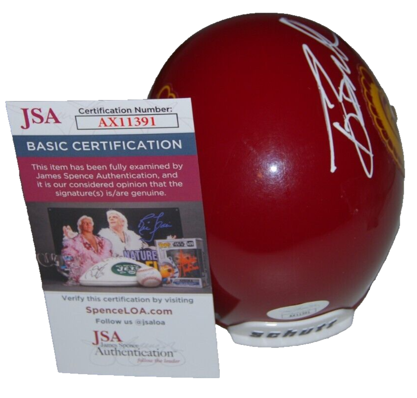 TONY BOSELLI signed (USC TROJANS) College mini football helmet JSA AX11391