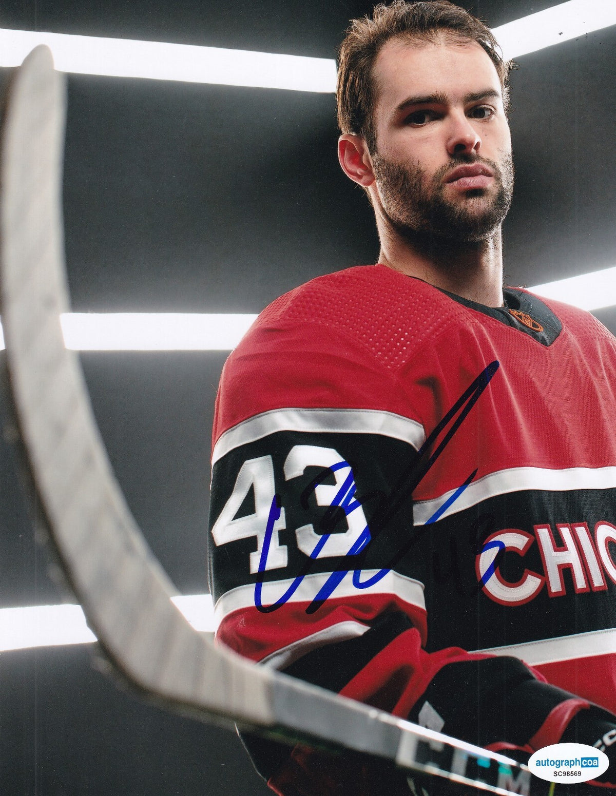 COLIN BLACKWELL signed (CHICAGO BLACKHAWKS) Hocket 8X10 photo ACOA SC98569