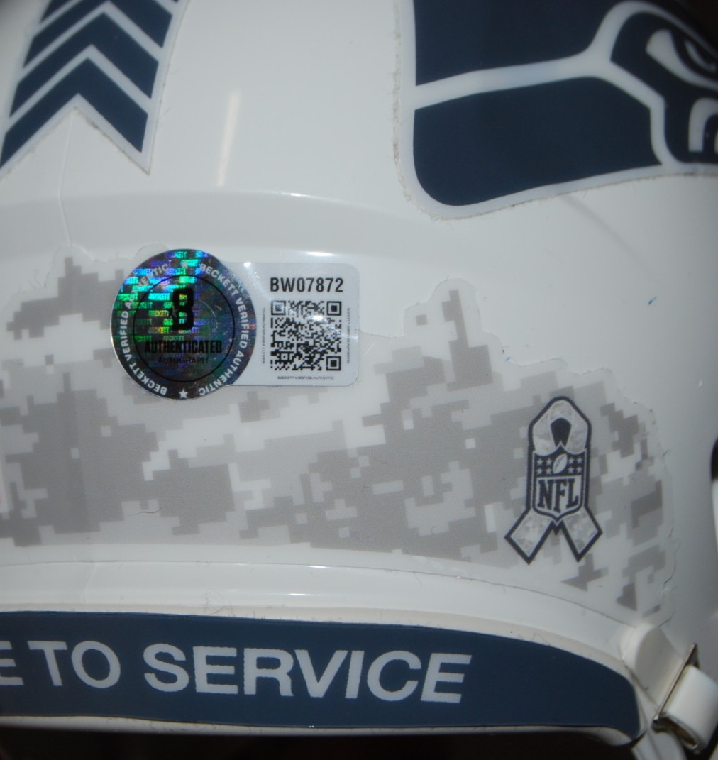 MIKE MACDONALD signed (SEATTLE SEAHAWKS) mini football helmet BECKETT BW07872