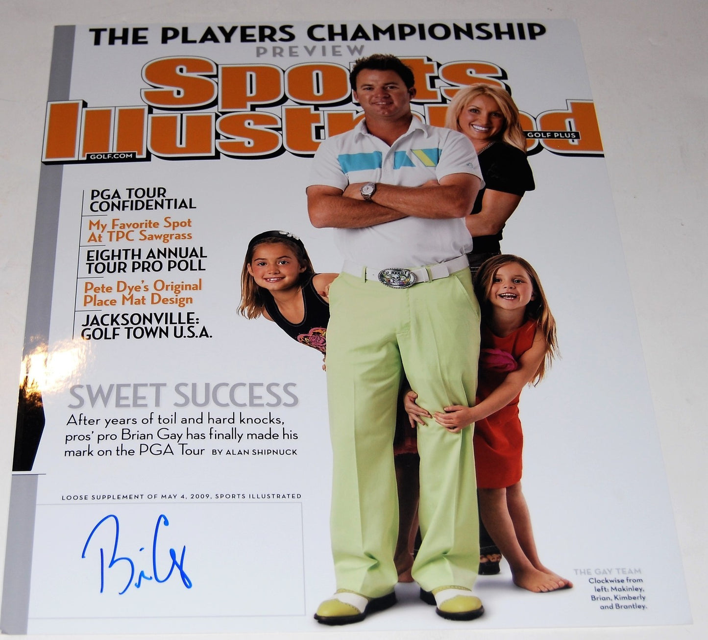 BRIAN GAY signed (SPORTS ILLUSTRATED) GOLF *MASTERS* 11X14 photo W/COA