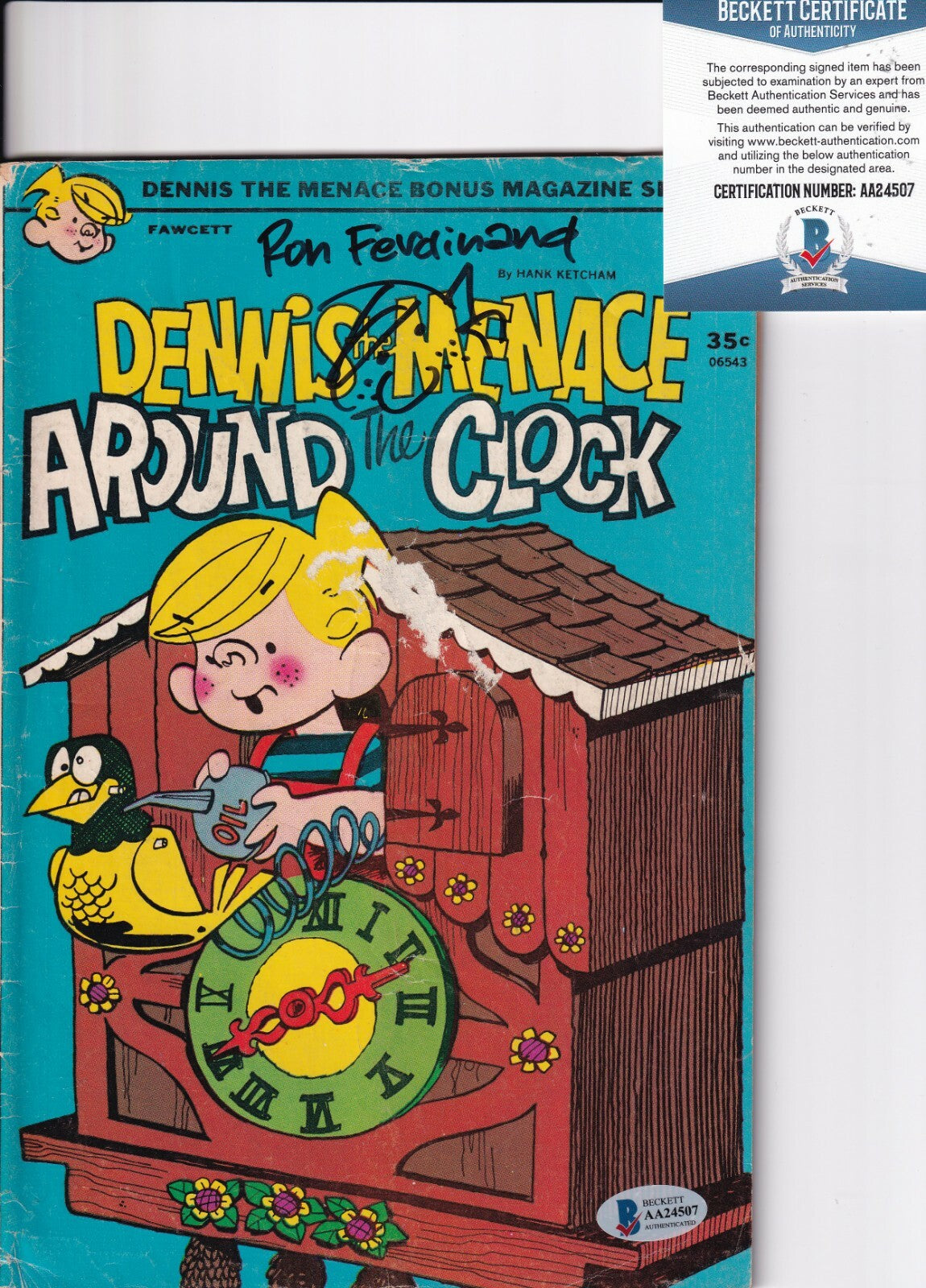 RON FERDINAND signed (DENNIS THE MENACE) 1972 Comic book BECKETT BAS AA24507