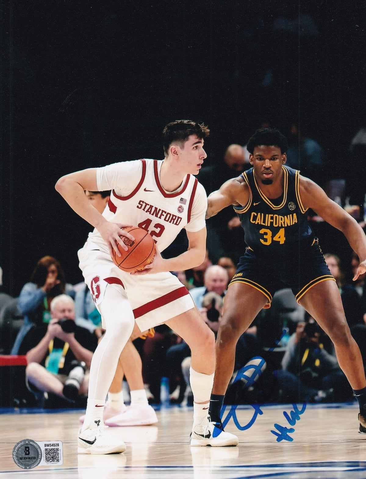 MAXIME RAYNAUD signed (STANFORD CARDINAL) basketball 8X10 photo BECKETT BW54528