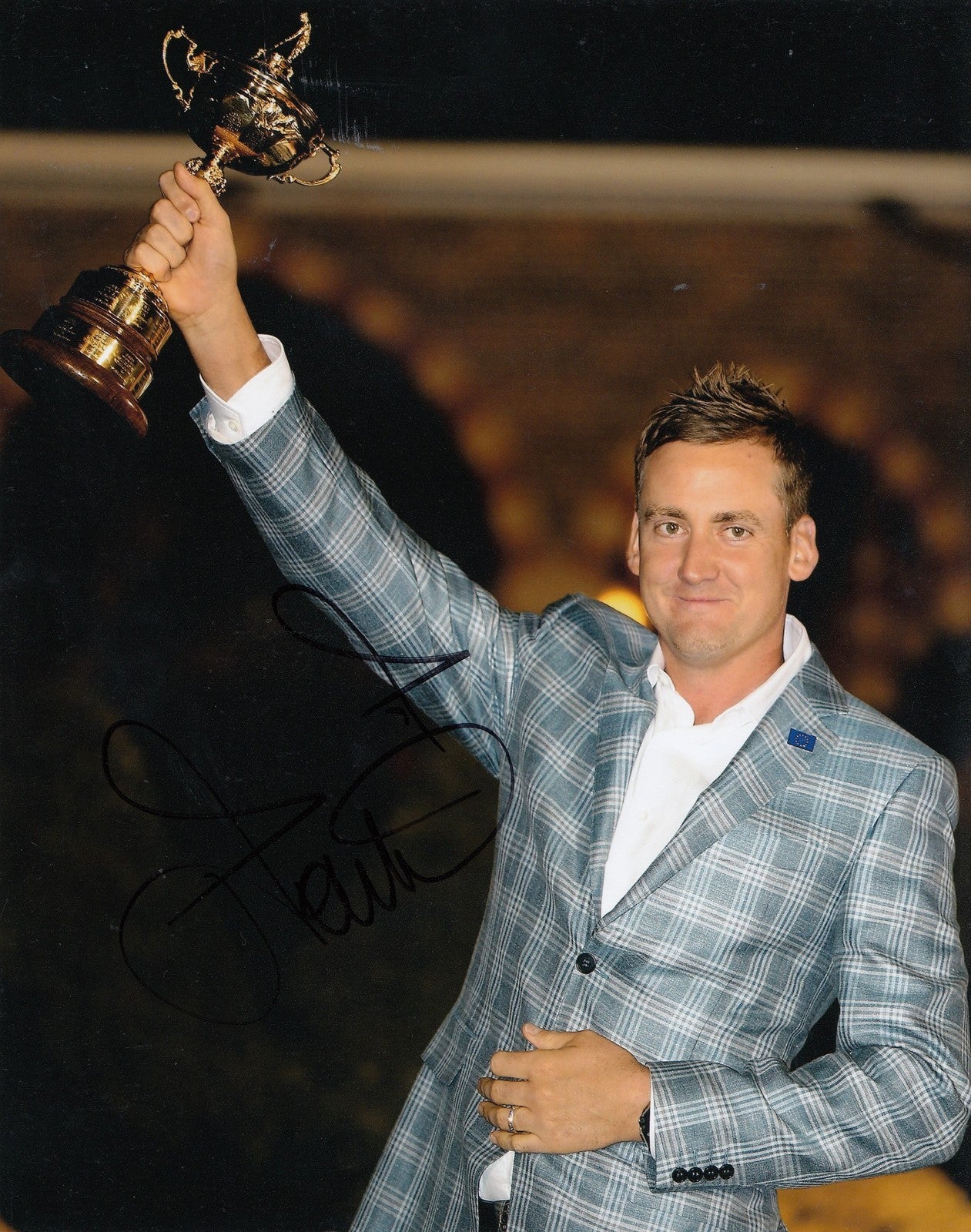 IAN POULTER signed (PGA GOLF) 8X10 photo *RYDER CUP EUROPE* W/COA #2