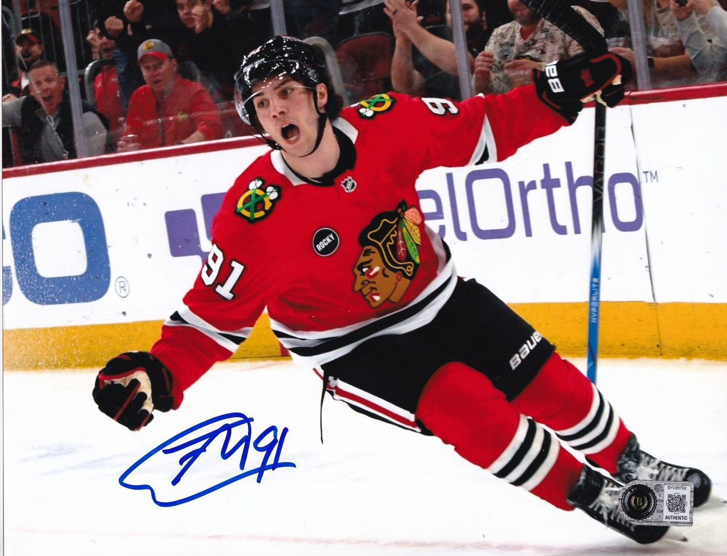 FRANK NAZAR signed (CHICAGO BLACKHAWKS) Hockey 8X10 photo BECKETT BY085792