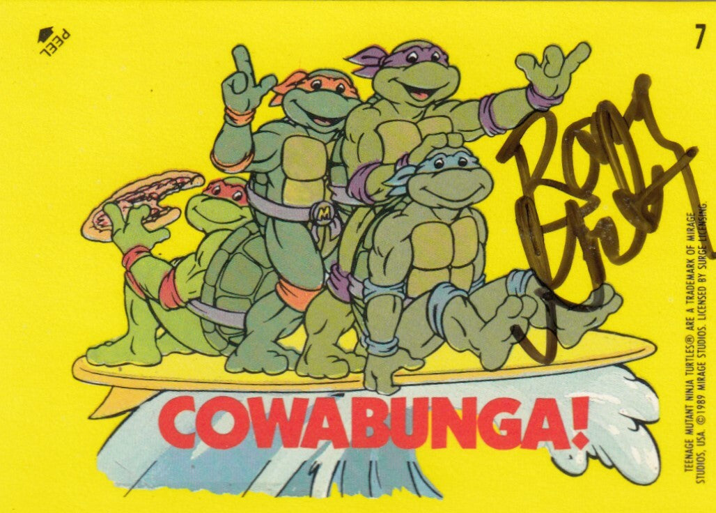 BARRY GORDON signed 1989 TOPPS (TEENAGE MUTANT NINJA TURTLES) card #7 W/COA