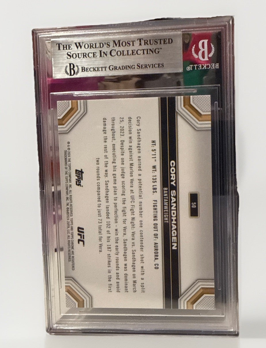 Cory Sandhagen Signed 2024 Topps Chrome UFC Refractor Beckett Encapsulated #50
