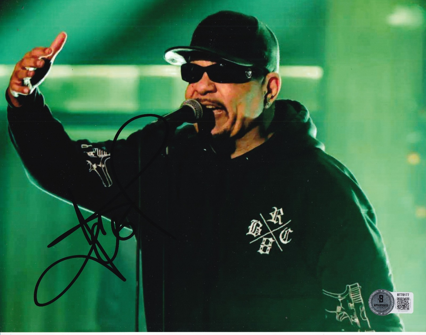 ICE-T signed (NEW JACK HUSTLER) O.G Rapper 8X10 photo BECKETT BAS BT78177