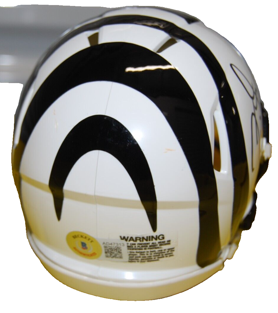 ZAC TAYLOR signed (CINCINNATI BENGALS) mini football helmet BECKETT AD47313