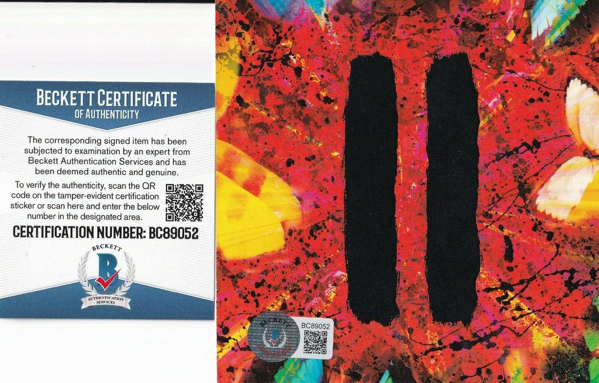 ED SHEERAN signed (=) Brand New CD COVER 4x4 art card BECKETT BAS BC89052
