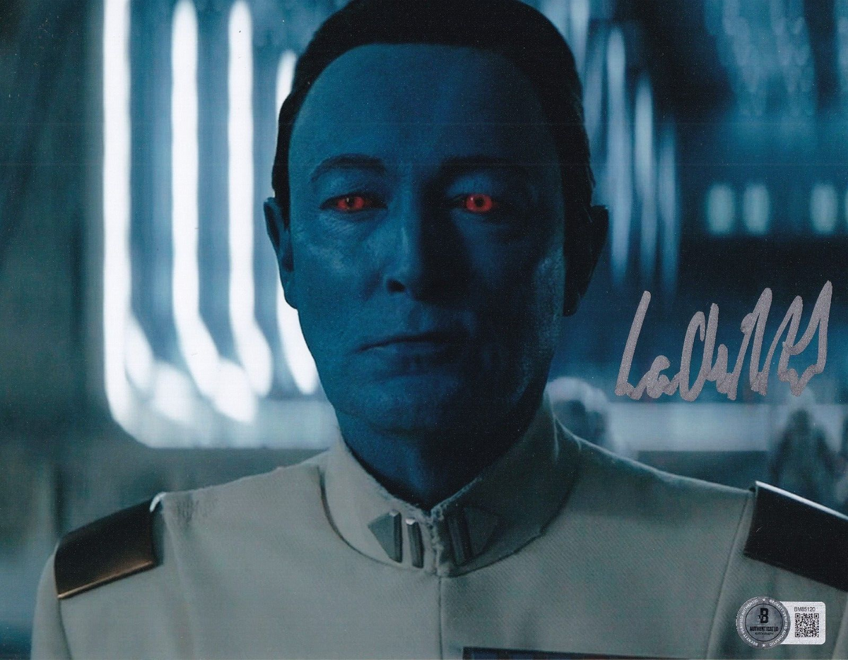 LARS MIKKELSEN signed (STAR WARS) Admiral Thrawn 8X10 photo BECKETT BAS BM85120