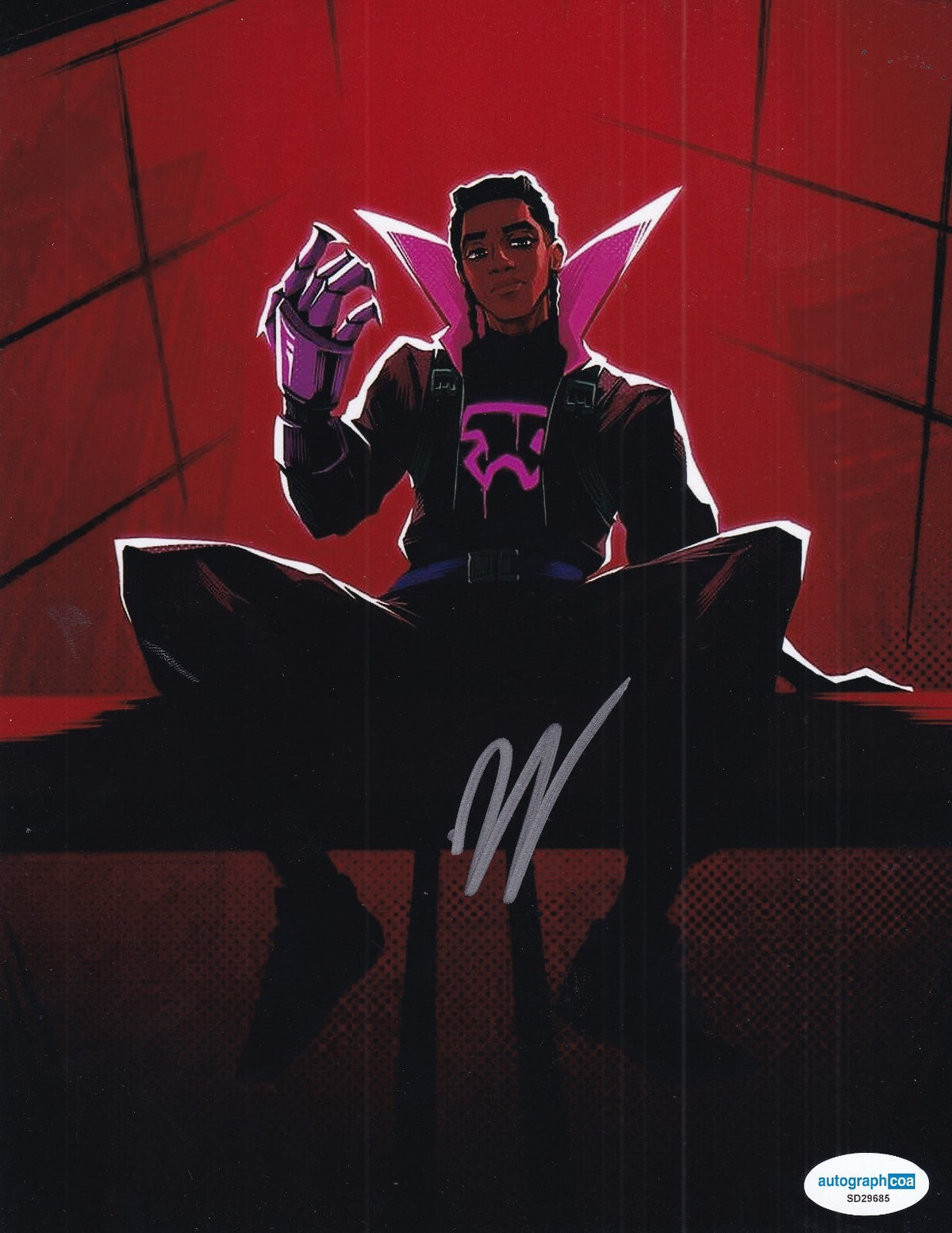 JHARREL JEROME signed (SPIDER MAN) Miles G Morales 8x10 photo ACOA SD29685