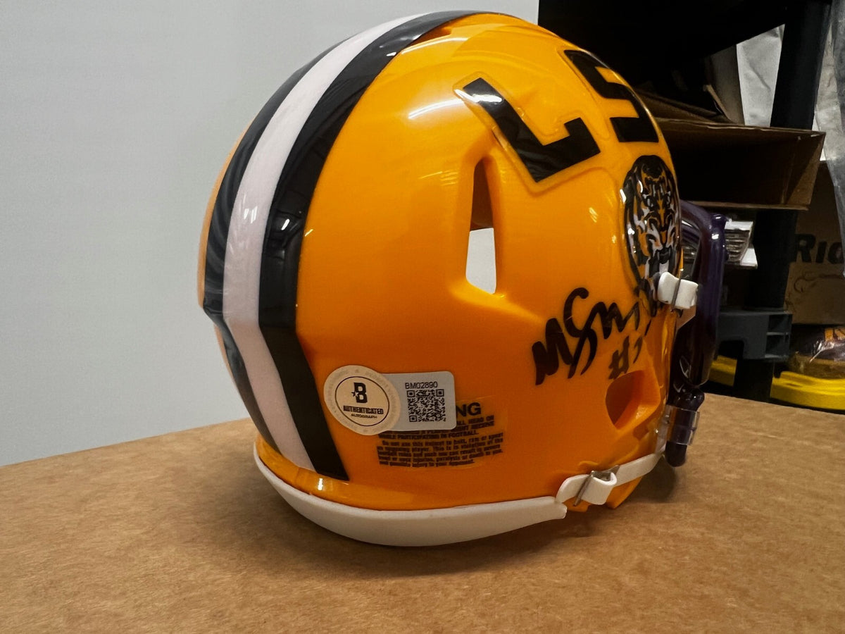 MAASON SMITH signed (LSU TIGERS) mini football helmet BECKETT BM02890