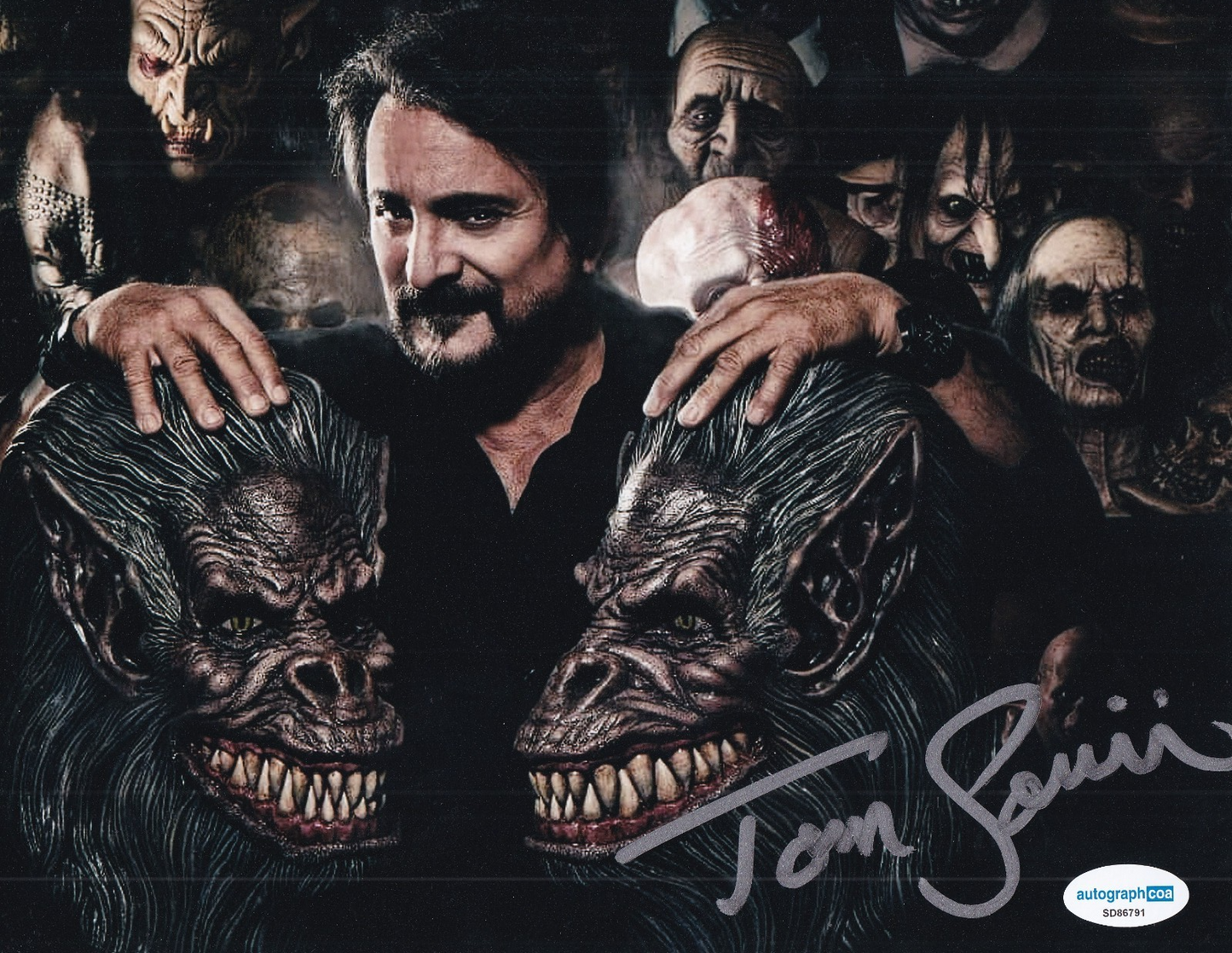 TOM SAVINI signed (FROM DUSK TILL DAWN) Special Effects 8X10 photo ACOA SD86791