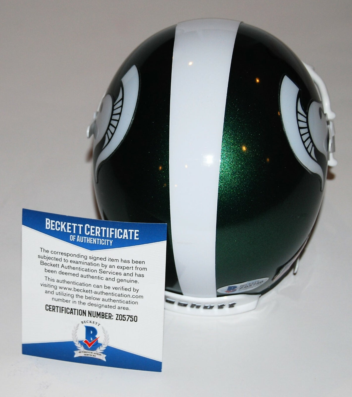JOE DELAMIELLEURE signed (MICHIGAN STATE) mini football helmet BECKETT Z05750