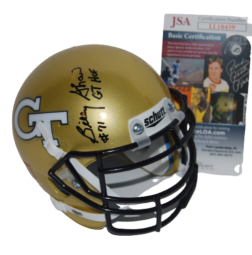 BILLY SHAW signed (GEORGIA TECH YELLOW JACKETS) mini football helmet JSA LL18459