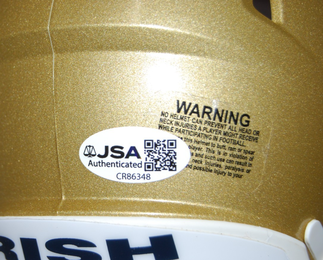 QUINCY PORTER signed (NOTRE DAME FIGHTING IRISH) mini helmet JSA COA CR86348