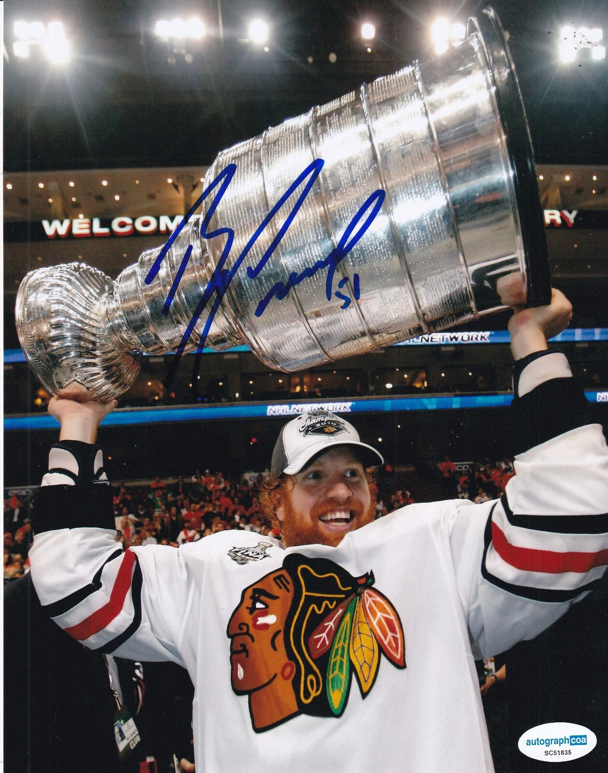 BRIAN CAMPBELL signed (CHICAGO BLACKHAWKS) Hockey 8X10 photo ACOA SC51835