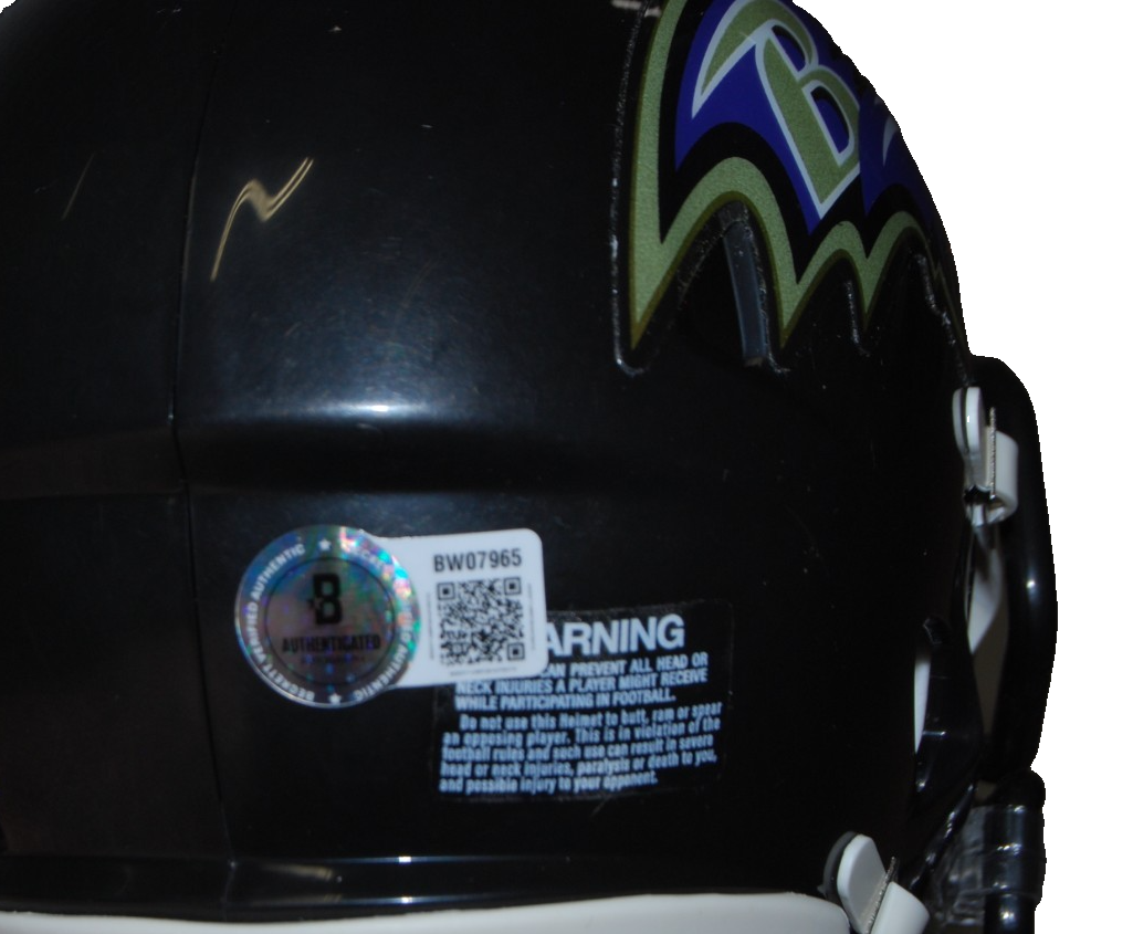 JESSE MINTER signed (BALTIMORE RAVNES) mini football helmet BECKETT BAS BW07965