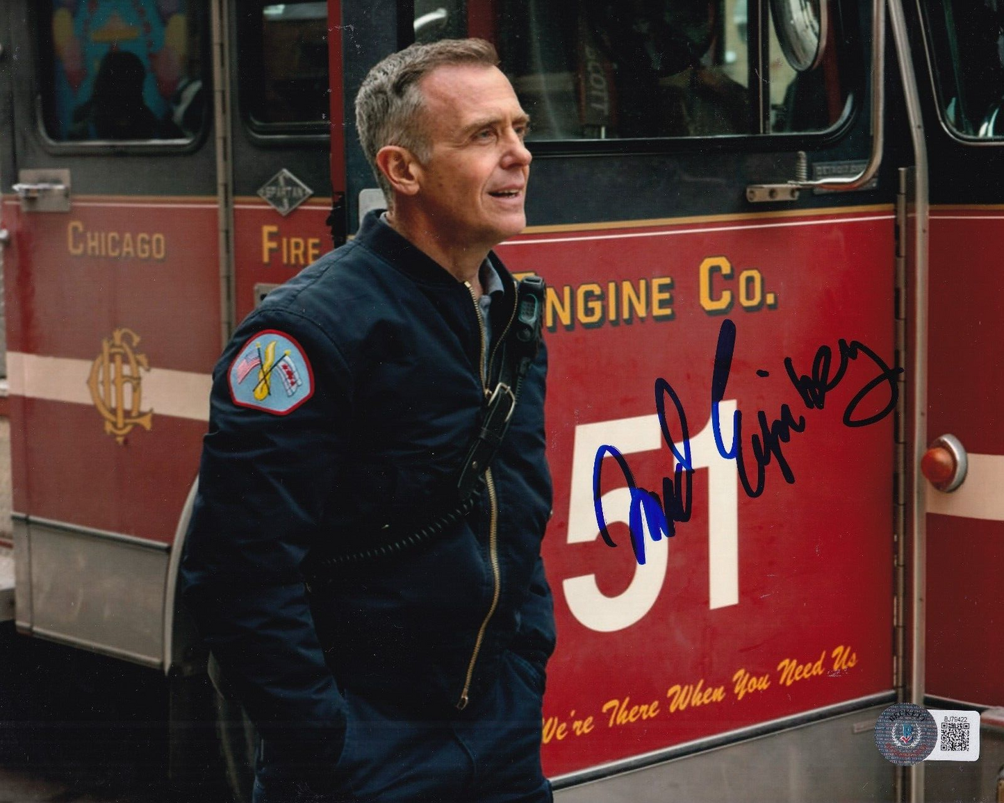 DAVID EIGENBERG signed (CHICAGO FIRE) Hermann 8X10 photo BECKETT BAS BJ79422