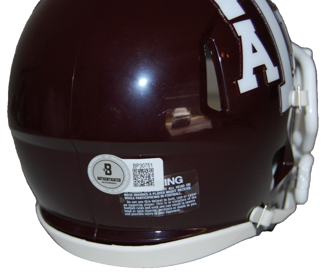 JOHNNY MANZIEL signed (TEXAS A&M AGGIES) mini football helmet BECKETT BP30751