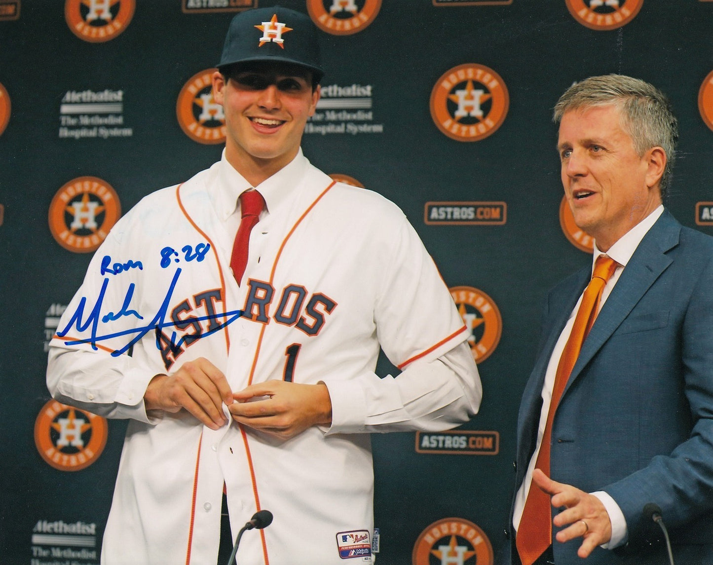 MARK APPEL signed *HOUSTON ASTROS* 8X10 photo 1st pick PHILLIES baseball W/COA 1