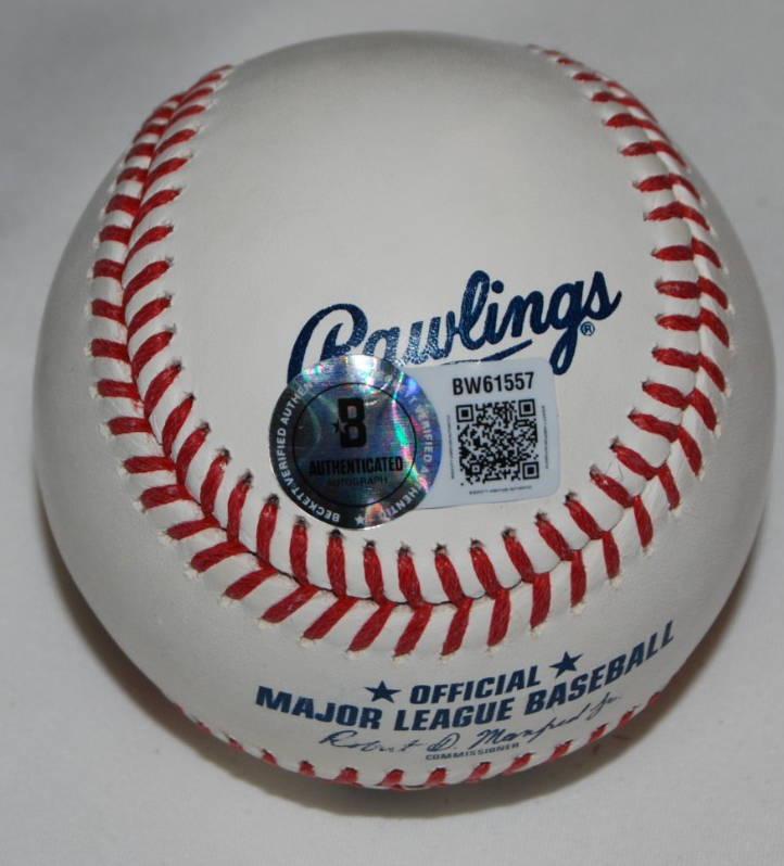 MIKE MONTGOMERY signed (CHICAGO CUBS) OML Major League baseball BECKETT BW61557