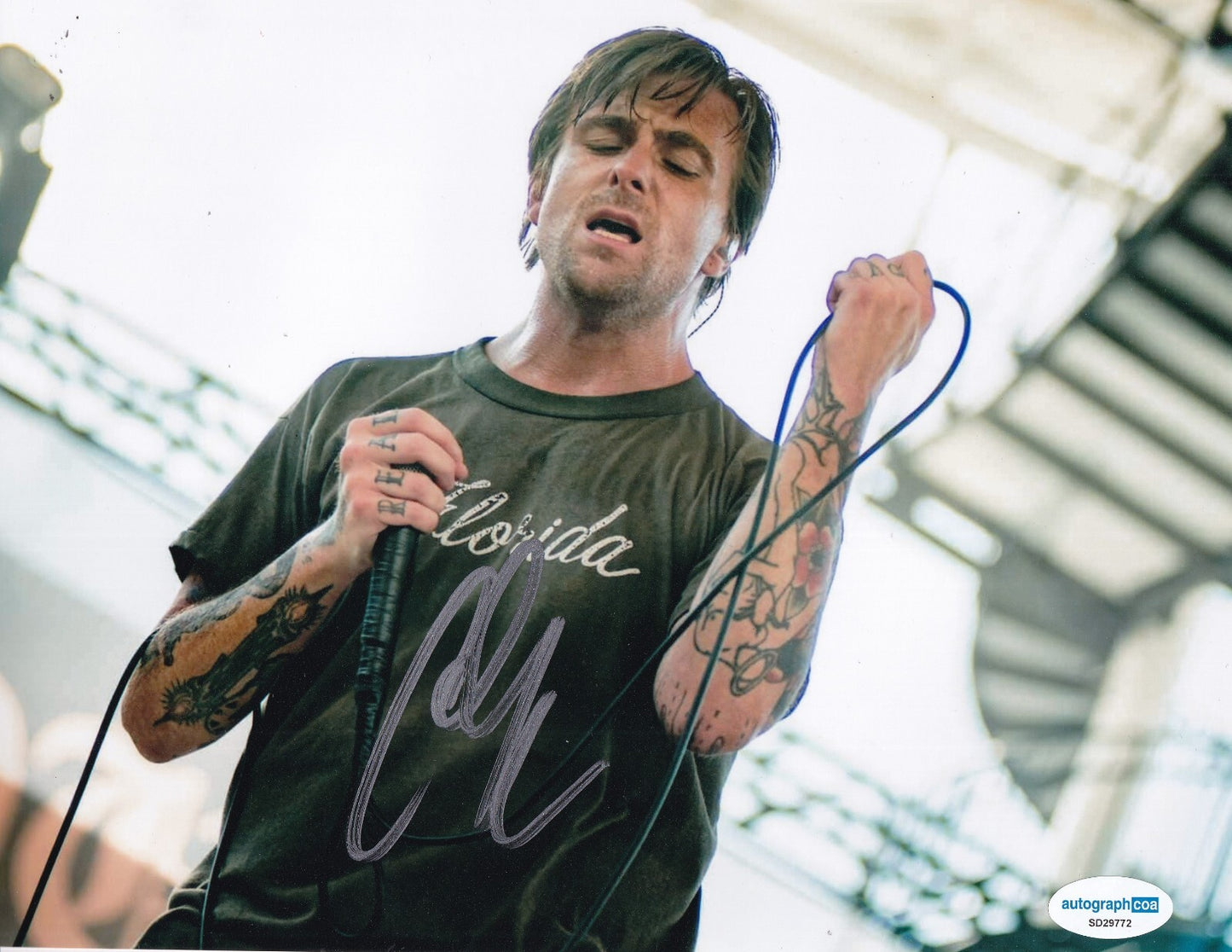 ANTHONY GREEN signed (SAOSIN) Lead Singer L.S. DUNES photo ACOA SD29772