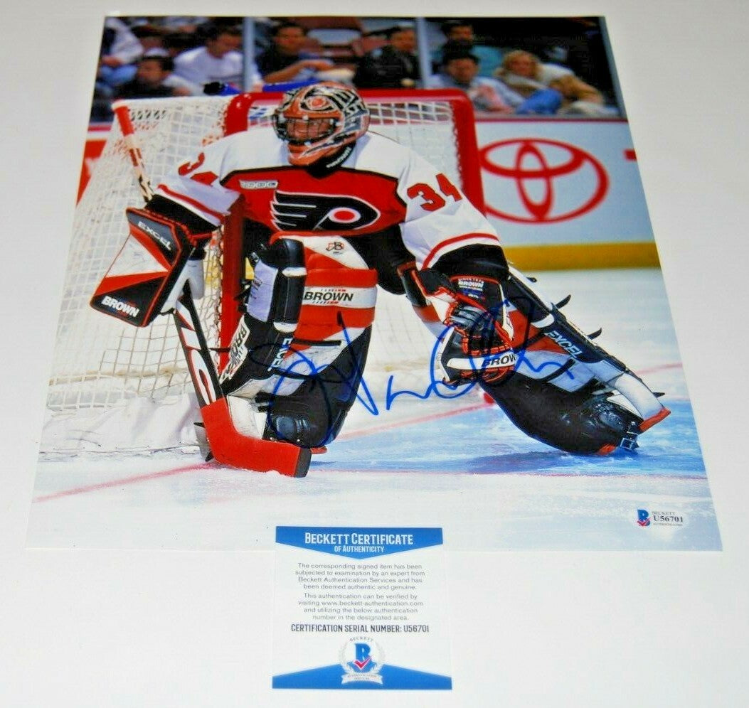 JOHN VANBIESBROUCK signed (FLORIDA PANTHERS) Hockey 11X14 photo BECKETT BAS #2