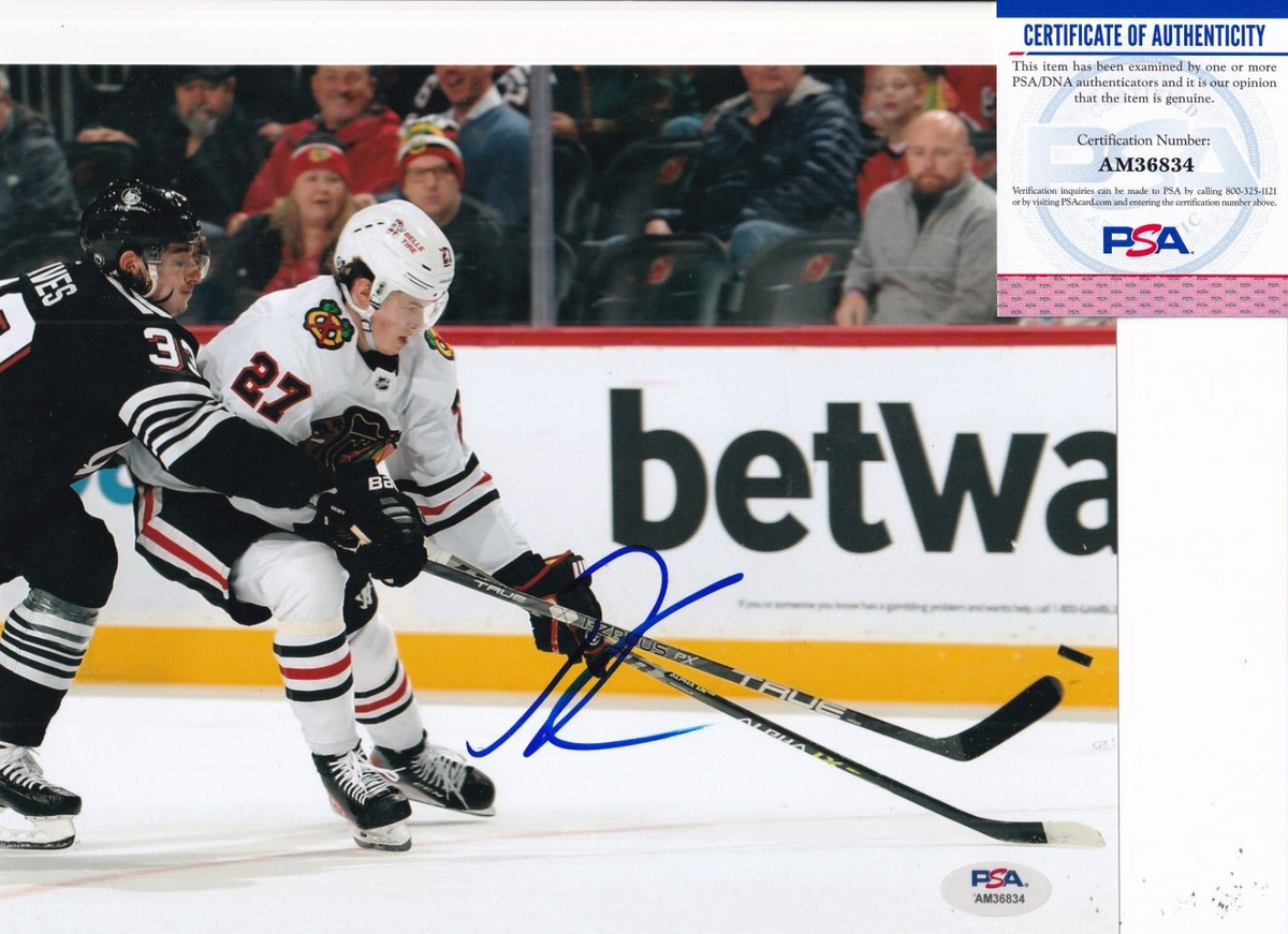 LUKAS REICHEL signed (CHICAGO BLACKHAWKS) autograph HOCKEY 8X10 PSA/DNA AM36834