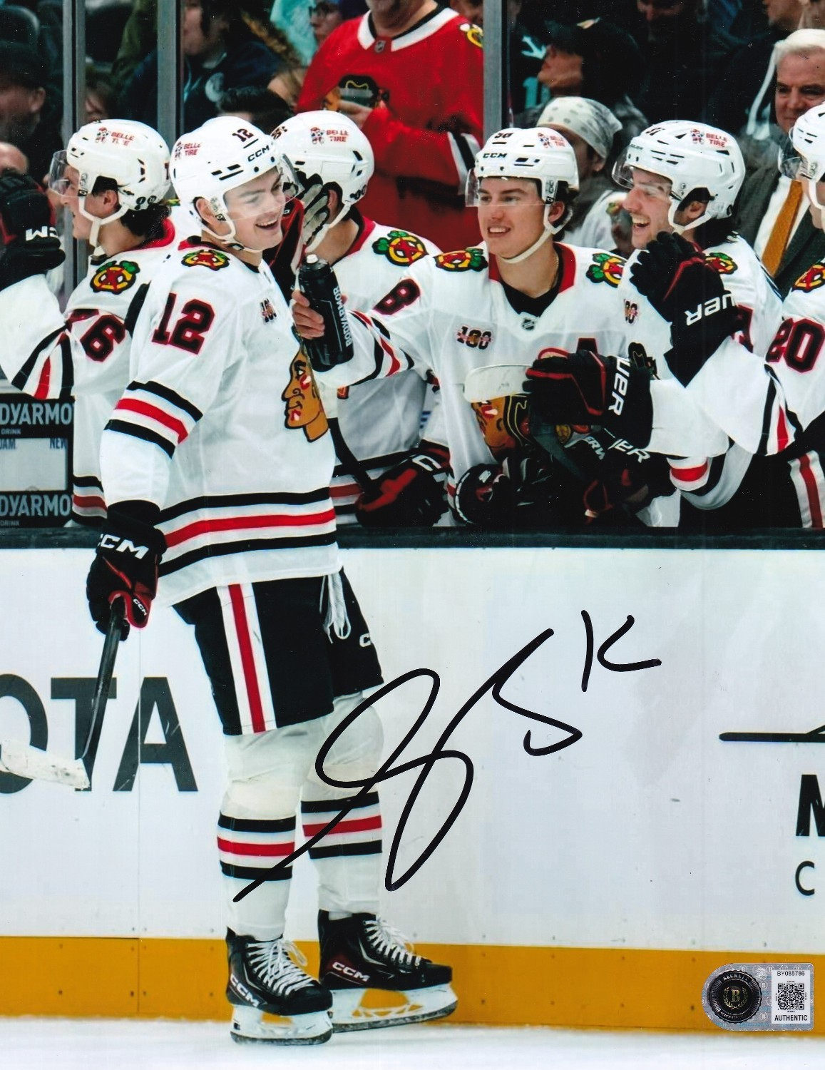 SACHA BOISVERT signed (CHICAGO BLACKHAWKS) Hockey 8X10 photo BECKETT BY0857786