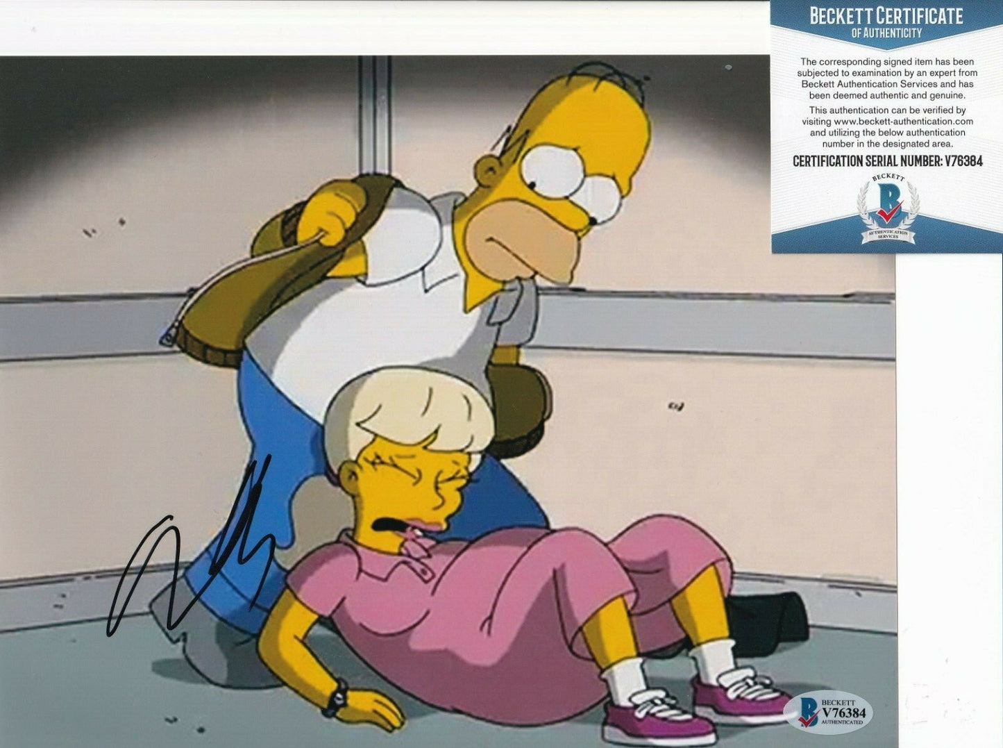 ELIZABETH MOSS signed (THE SIMPSONS) Gretchen 8X10 photo BECKETT BAS V76384