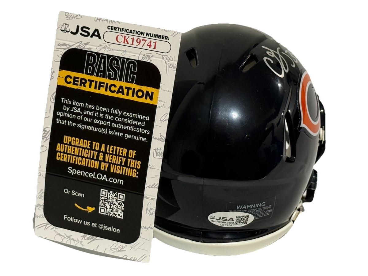 CJ GARDNER-JOHNSON signed (CHICAGO BEARS) mini football helmet JSA CK194741