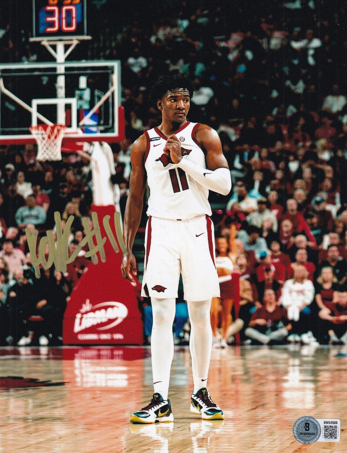 KARTER KNOX signed (ARKANSAS RAZORBACKS) basketball 8X10 photo BECKETT BW54506
