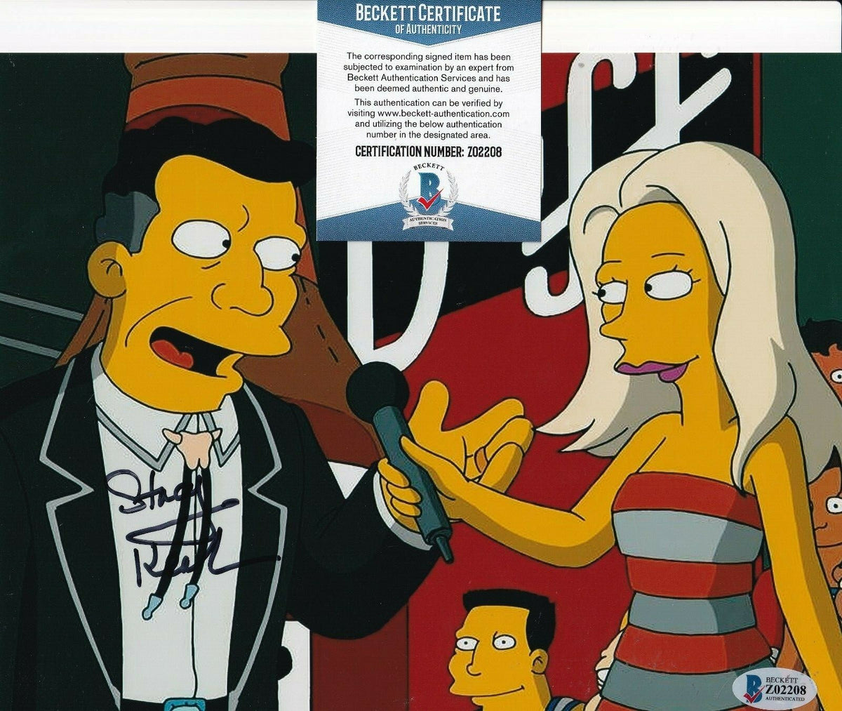 STACY KEACH signed (THE SIMPSONS) Howard Duff 8X10 photo BECKETT BAS Z02208