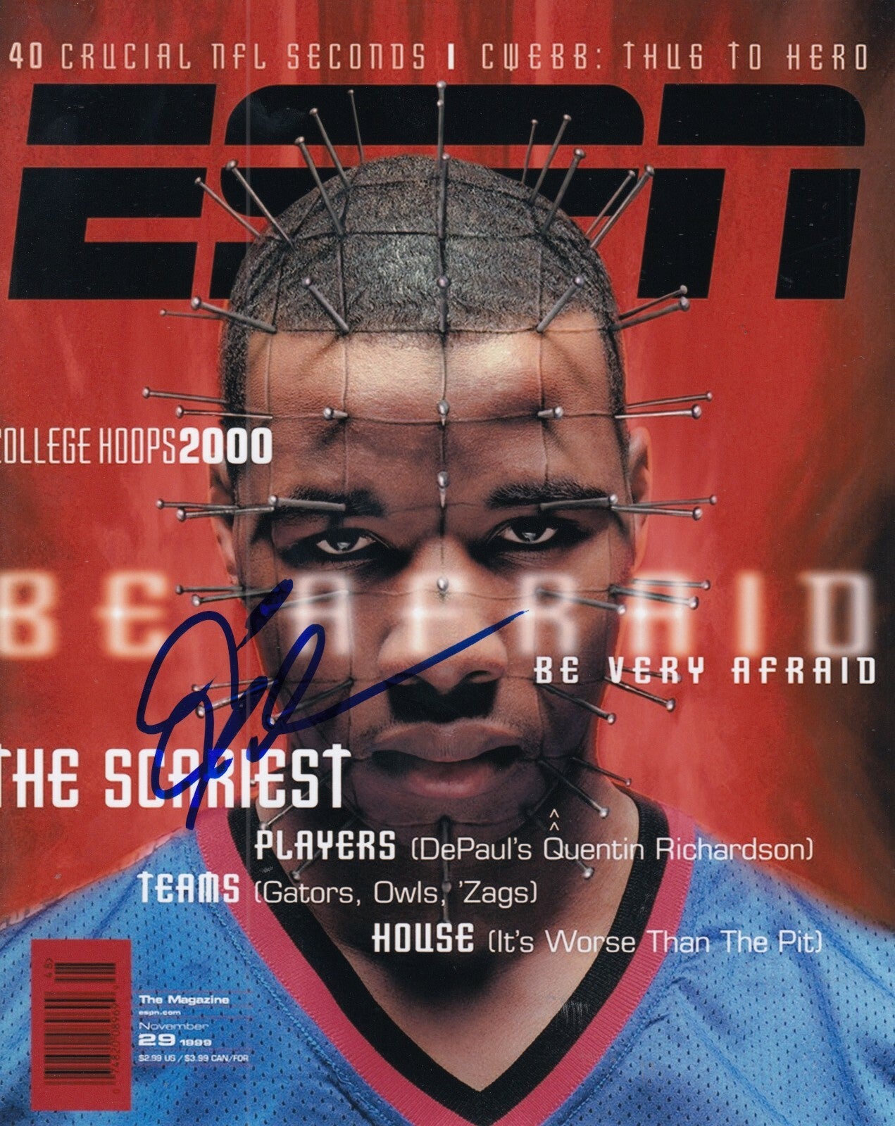 QUENTIN RICHARDSON signed (DEPAUL BLUE DEMONS) Basketball 8X10 photo W/COA #3