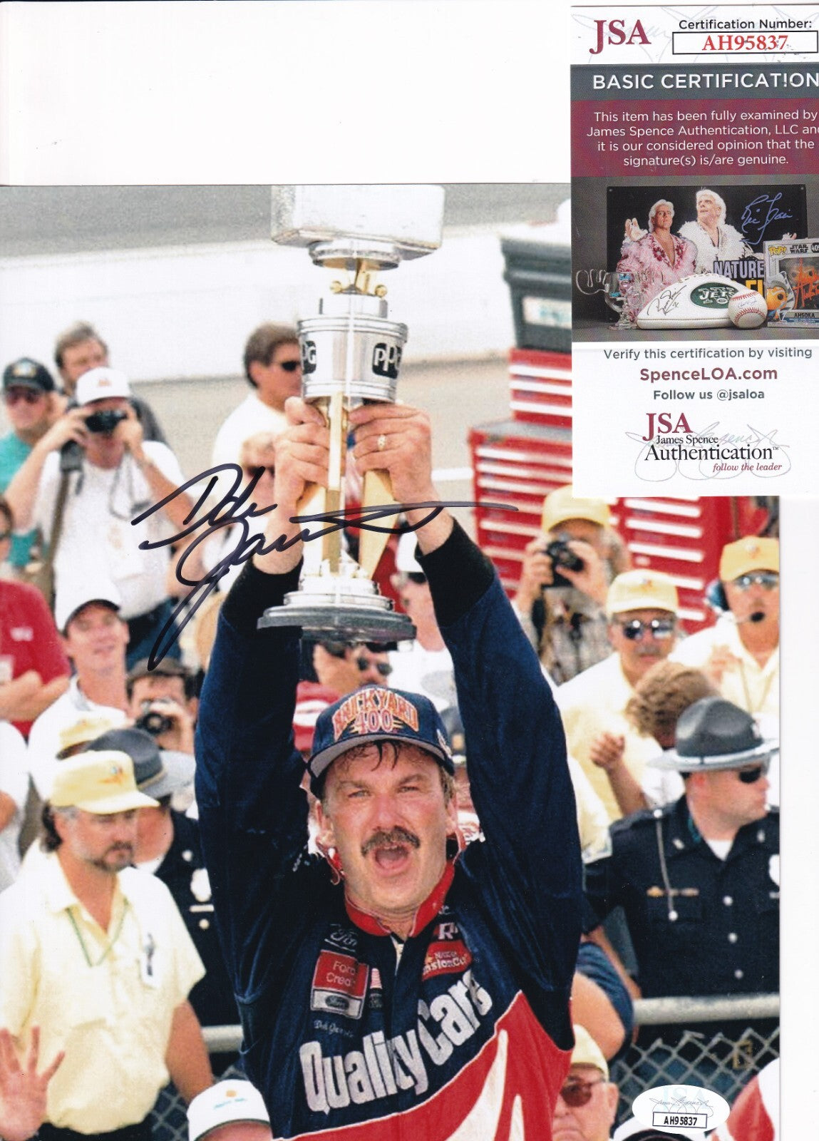 DALE JARRETT signed (NASCAR RACING) autographed 8X10 photo JSA COA AH95837