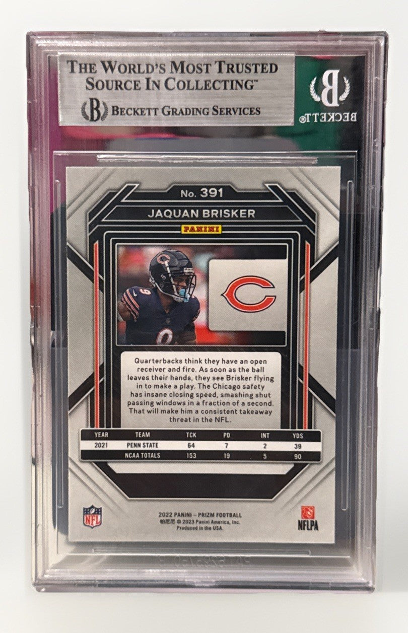 Jaquan Brisker signed Chicago Bears 2022 Panini 391 RC Card Beckett 00019287815