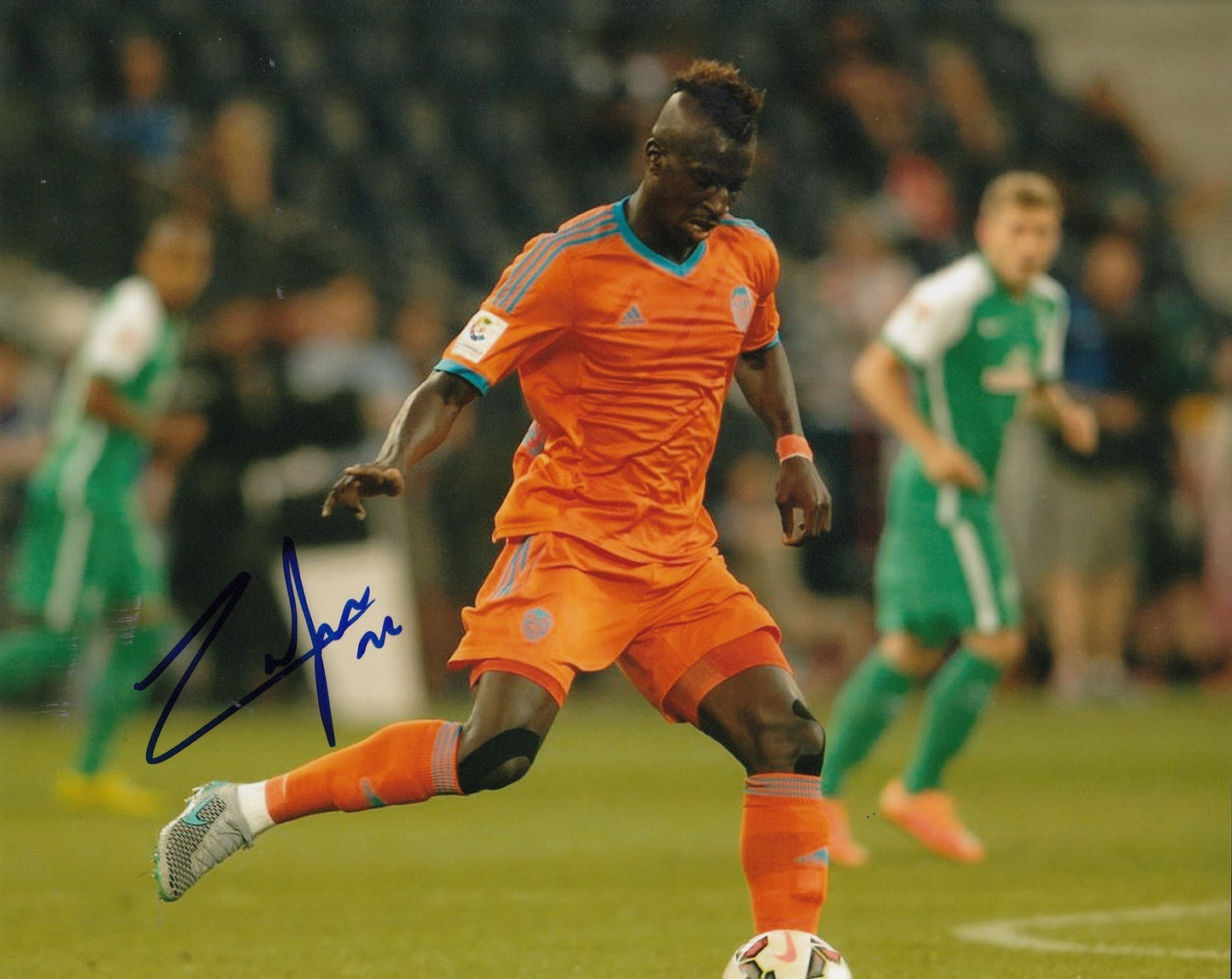 WILFRIED ZAHIBO signed (NEW ENGLAND REVOULTION) MLS SOCCER 8X10 photo W/COA #1